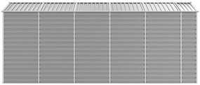 Abrigo de jardim 191x470x198 cm aço galvanizado cinzento-claro