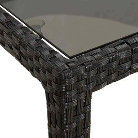Mesa de Jantar de Jardim Preta 250x100x75 cm Rattan Poliéster