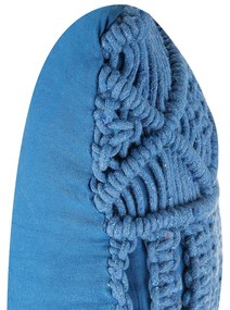 Almofada decorativa em macramé azul 45 x 45 cm KARATAS Beliani