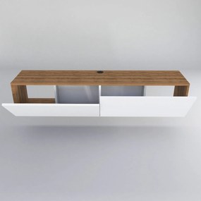 Móvel TV Poling – Branco Nogueira – 159,7 x 36,8 x 34,1 cm