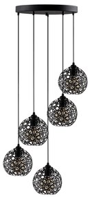 Candeeiro de Teto Fellini – Preto – Diâmetro 60 cm, Altura 111 cm