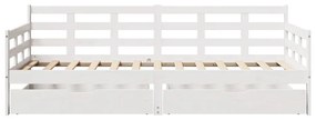 Sofá-cama com gavetas 80x200 cm madeira de pinho maciça