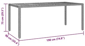 Conjunto de Jantar de Jardim vidaXL 9 Peças Polirattan Preto