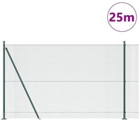 Cerca de Arame Soldado com 13 Postes com Flange Verde 1.6x25 m Aço
