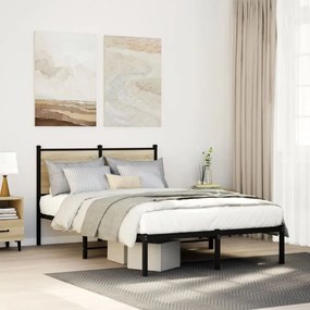 vidaXL Estrutura de cama sem colchão 120x190 cm metal carvalho sonoma
