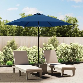 Tecido de substituição p/ guarda-sol exterior 300 cm azul-ciano