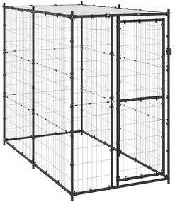 Canil de exterior com telhado 110x220x180 cm aço