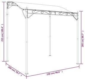 Toldo 2x2,3 m 180 g/m² tecido e aço antracite