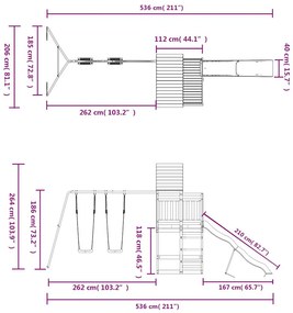 Conjunto de brincar para exterior madeira de pinho impregnada