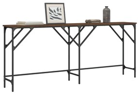 vidaXL Mesa consola 180x29x75 cm derivados madeira carvalho castanho