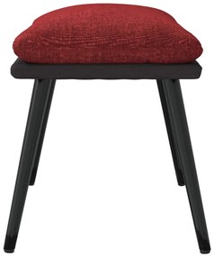 Apoio de pés45x29,5x35cm tecido/couro artificial vermelho tinto