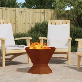 vidaXL Fire Pit Castanho 50 x 50 x 40 cm Aço resistente às intempéries