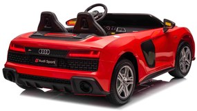 Carro elétrico para crianças Audi R8 SPYDER Dois lugares 24V, leitor MP3 com USB/AUX e Bluetooth, bateria 24V/14Ah, 2 motores de 200W, rodas EVA com s