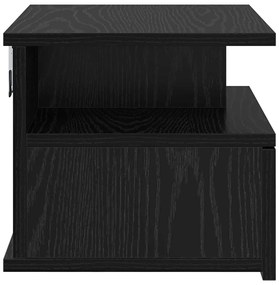 Mesa de Cabeceira Flutuante Carvalho Preto 40x31x27 cm Madeira Engenhe