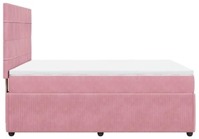 Cama com molas/colchão 160x200 cm veludo rosa