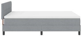 Cama Box com Colchão e Luz LED Cinza Claro 140x200 cm Tecido