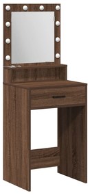 Mesa de Maquilhagem vidaXL com Luzes LED em Castanho Carvalho 50x41x13
