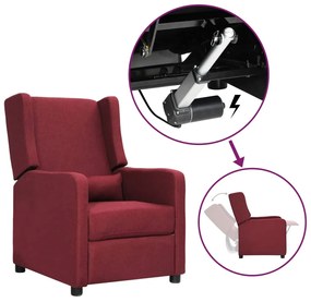 vidaXL Poltrona elevatória tecido vermelho tinto