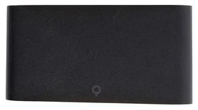 Candeeiro de parede exterior moderno preto 17,5 cm com LED IP65 - Batt Moderno