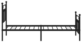 Estrutura de cama com cabeceira e pés 90x190 cm metal preto