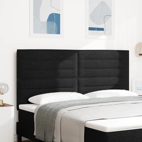 vidaXL Cabeceira com Design de Linhas Preto 90 cm Tecido