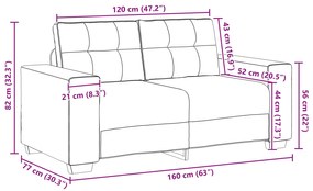 Sofá Loveseat Verde Escuro 120 cm em Veludo da vidaXL