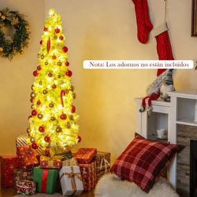 Arvore de Natal Fantasiosa de 150 cm Topo Flexível Artificial com Luzes (DECORAÇÃO NÃO INCLUIDA) para Festas e 216 Pontas de Galhos Verdes