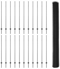 Postes de Cerca vidaXL 22 pcs U-Channel Cinzento 150 cm Aço