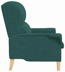 Poltrona Moderna Verde Escuro Tecido, Madeira Padrão Ergonómica