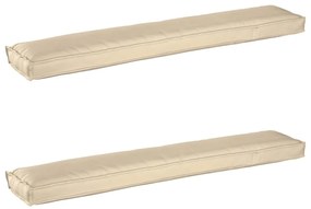 Almofadas para Banco 2 pcs Bege 200x40x8 cm Tecido Oxford