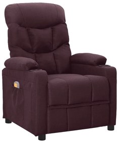 vidaXL Poltrona de massagens tecido roxo