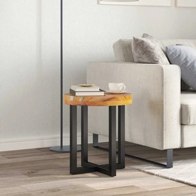 vidaXL Mesa de centro 40x45 cm madeira de teca maciça e poliresina
