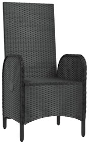 Cadeiras de exterior 2 pcs vime PE preto