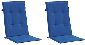 Almofadões para cadeiras altas de jardim 2 pcs tecido azul real