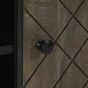 Móvel de TV 105x33x46 cm madeira de mangueira maciça preto