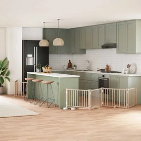 vidaXL Portão para cães com porta dobrável 10 painéis 800 cm álamo