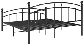 Estrutura de cama em metal 160x200 cm preto