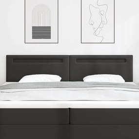 Cabeceira VidaXL Design Simples Preta 200 cm em Couro Sintético