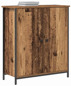 Buffet Lateral Madeira Antiga 70x30x80 cm Madeira Engenheirada e Aço