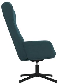 Cadeira de descanso com banco veludo azul