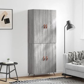 vidaXL Armário alto 69,5x34x180 cm derivados de madeira sonoma cinza