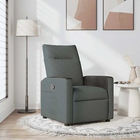 vidaXL Poltrona reclinável tecido cinzento-escuro