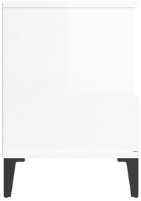 Mesa de cabeceira 40x35x50 cm branco brilhante