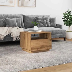 Mesa de centro com luzes LED 50x49x40 cm carvalho artesanal
