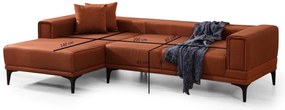 Sofá-Cama de Canto Horizon – Vermelho Telha – 140x250 cm