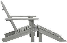 Cadeira de jardim com otomano madeira cinzento