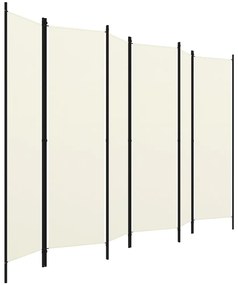 Divisória de quarto com 6 painéis 300x180 cm branco nata