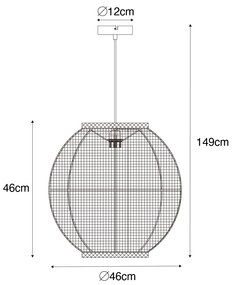 Candeeiro suspenso oriental natural 46 cm - Rob Oriental