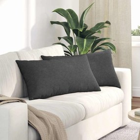 vidaXL Travesseiros de Sofá 2 pcs Cinza Escuro 80 x 40 cm