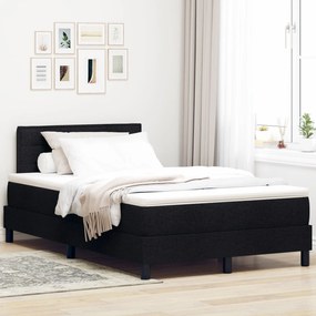 Cama Box com Colchão &amp; Luz LED Preta 120x190 cm Tecido